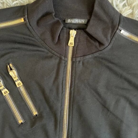 Balmain Embroidered Glitter Biker Track Jacket - Picture 5 of 5
